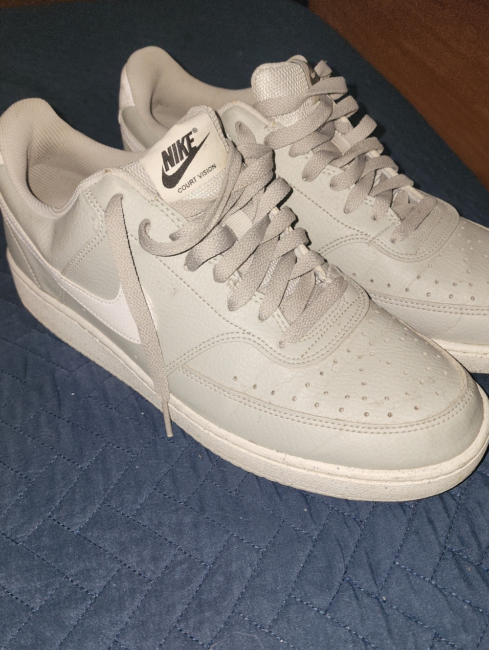 Nike Light Gray Court Vision Low Top Sneakers